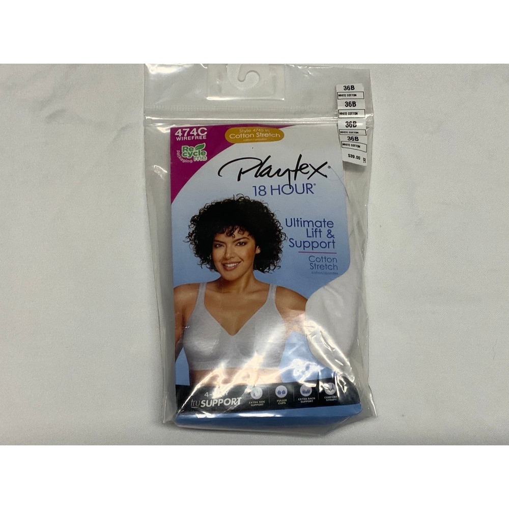 Playtex 18 Hour Bra 474C Ultimate Lift & Support White Size 38B NEW